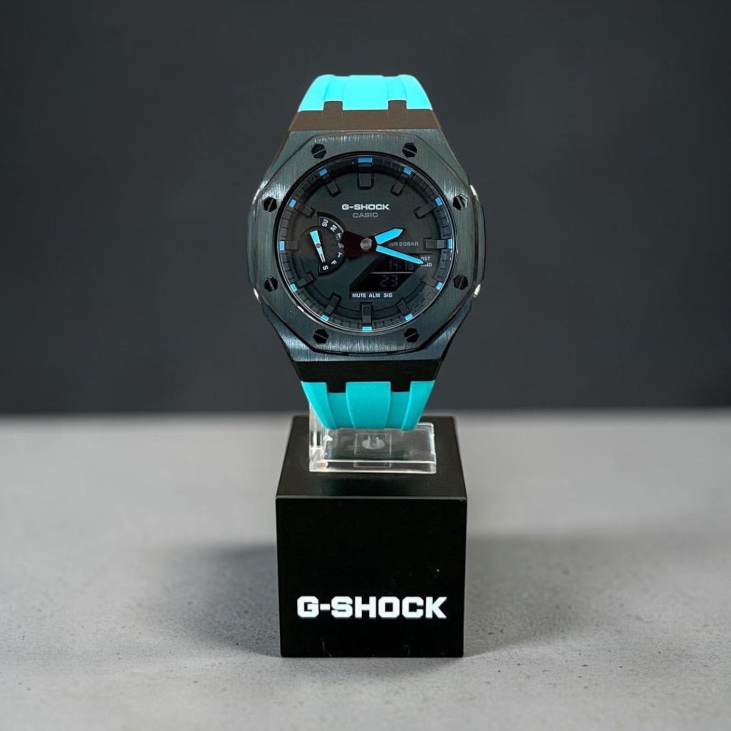 Casio G‑SHOCK GA‑2100 Black & Turquoise Modified Watch