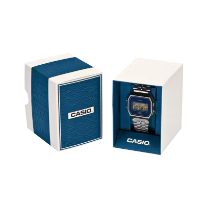 Casio Vintage A159WEVJ-2 Made in Japan Blue Wave Watch