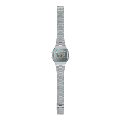 Casio Vintage x PAC-MAN A168WEPC-7A Silver Digital Watch