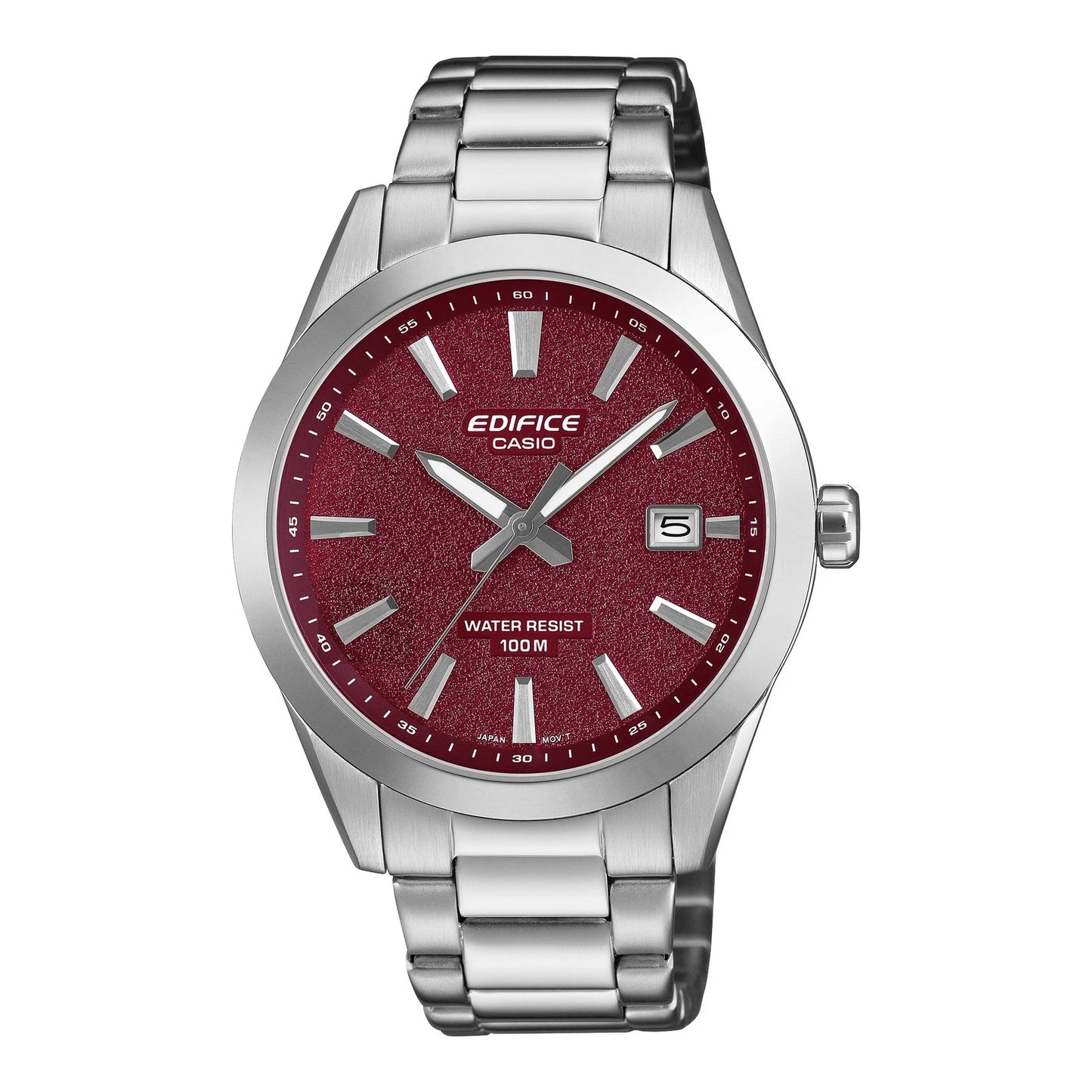 Casio Edifice EFV-160D-4AVDF Men's Stainless Steel Watch Burgundy Red Dial 100M
