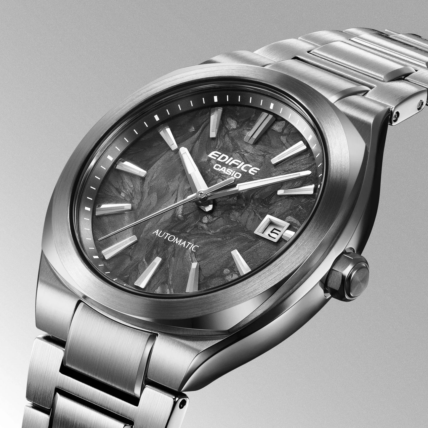 Casio Edifice EFK-200CD-1AER Automatic Men's Stainless Steel Black Forged Carbon Dial Watch Sapphire Crystal 100M