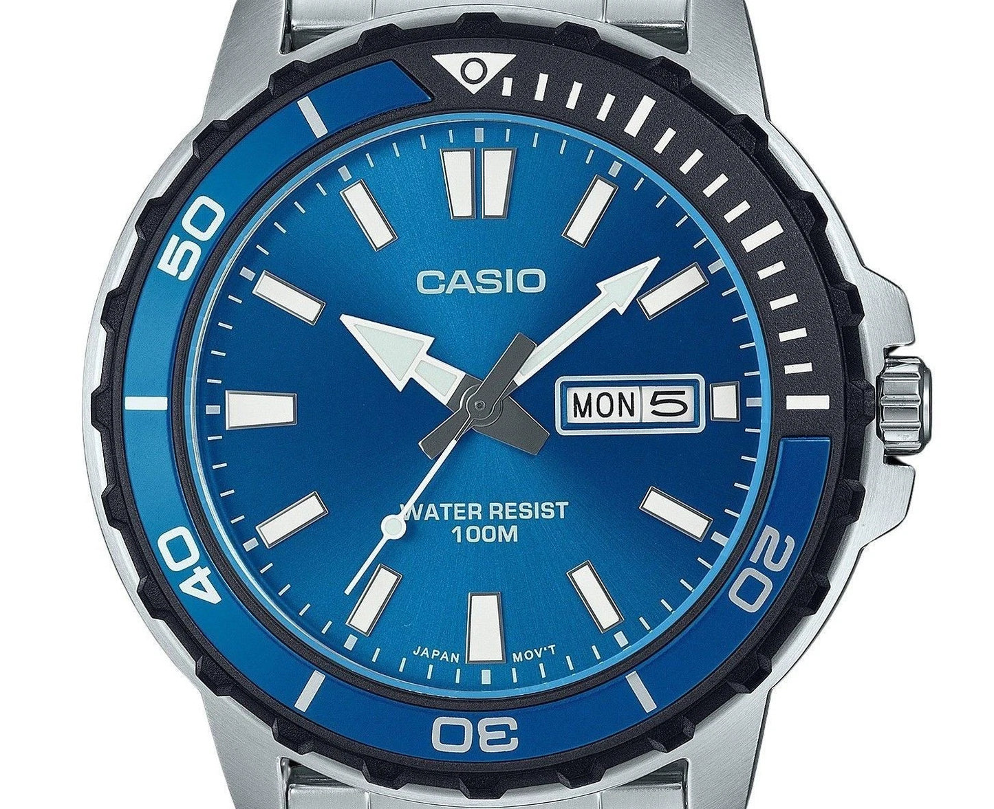 Casio MTD-125D-2A1 Blue Dial Stainless Steel Watch