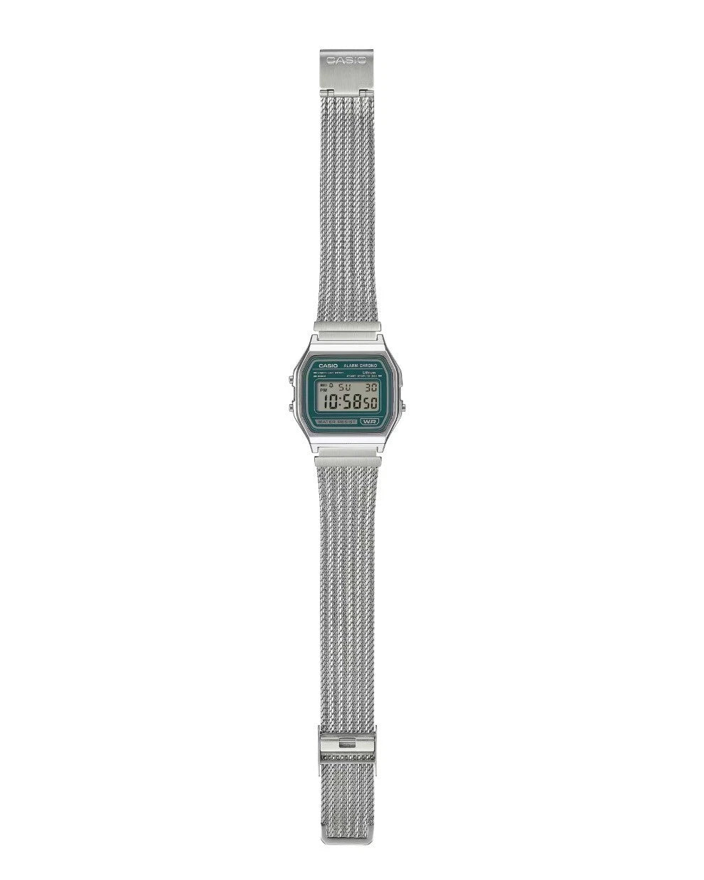 Casio Vintage A158WEM-3DF Green Digital Mesh Watch