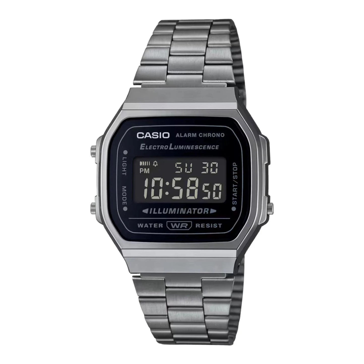 Casio Vintage A168WGG-1BDF Digital Watch – Gunmetal Gray Stainless Steel