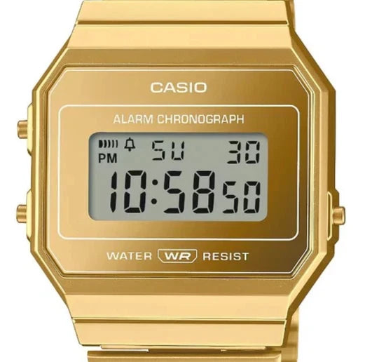 Casio Vintage A700WEVG-9ADF Super Slim Digital Watch – Full Gold Stainless Steel
