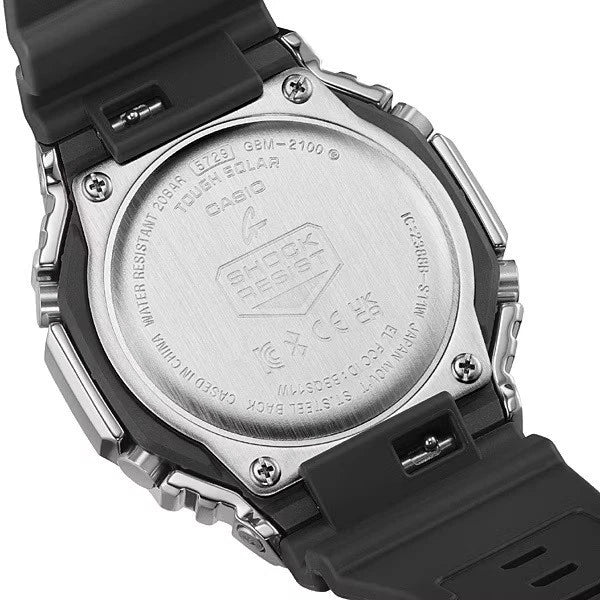 Casio G-SHOCK GBM-2100A-1A3 G-STEEL Metal Covered CasiOak Bluetooth Solar Watch | Green Dial | 200M WR