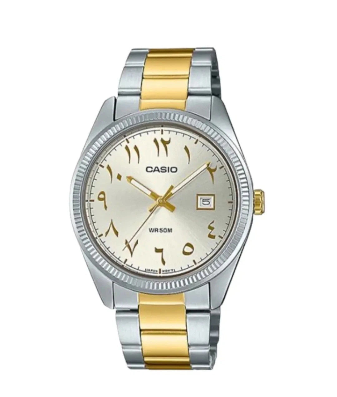 Casio Classic MTP-1302SG-7B3 Two-Tone White Arabic Dial Men's Watch