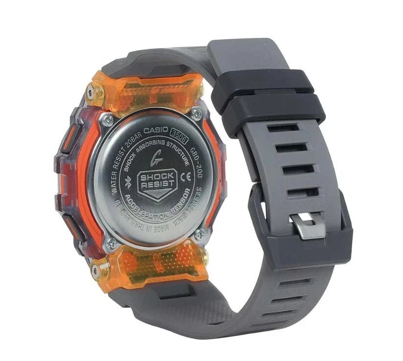 Casio G-SHOCK GBD-200SM-1A5DR G-SQUAD Fitness Smart Watch | Bluetooth | Step Tracker | 200M Water Resistant