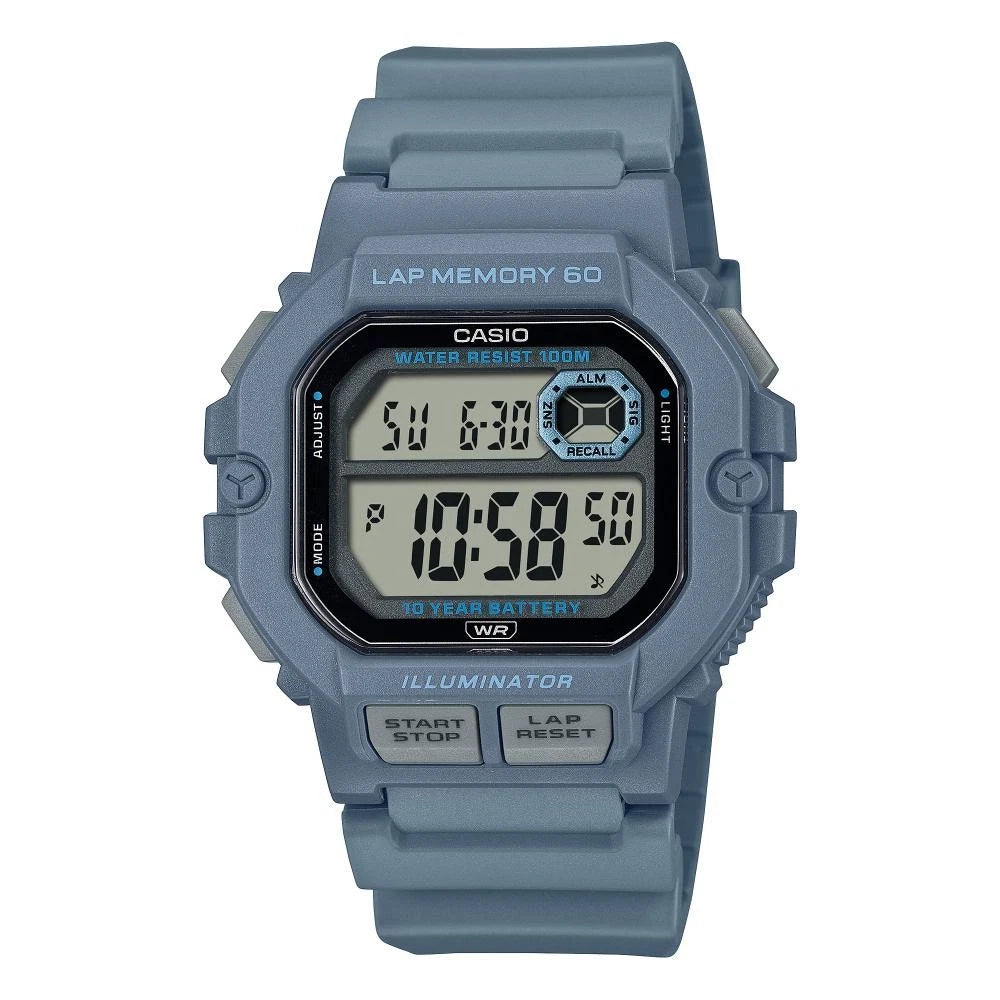 Casio WS-1400H-2A Men's Digital Sports Watch with 10-Year Battery & Lap Memory
