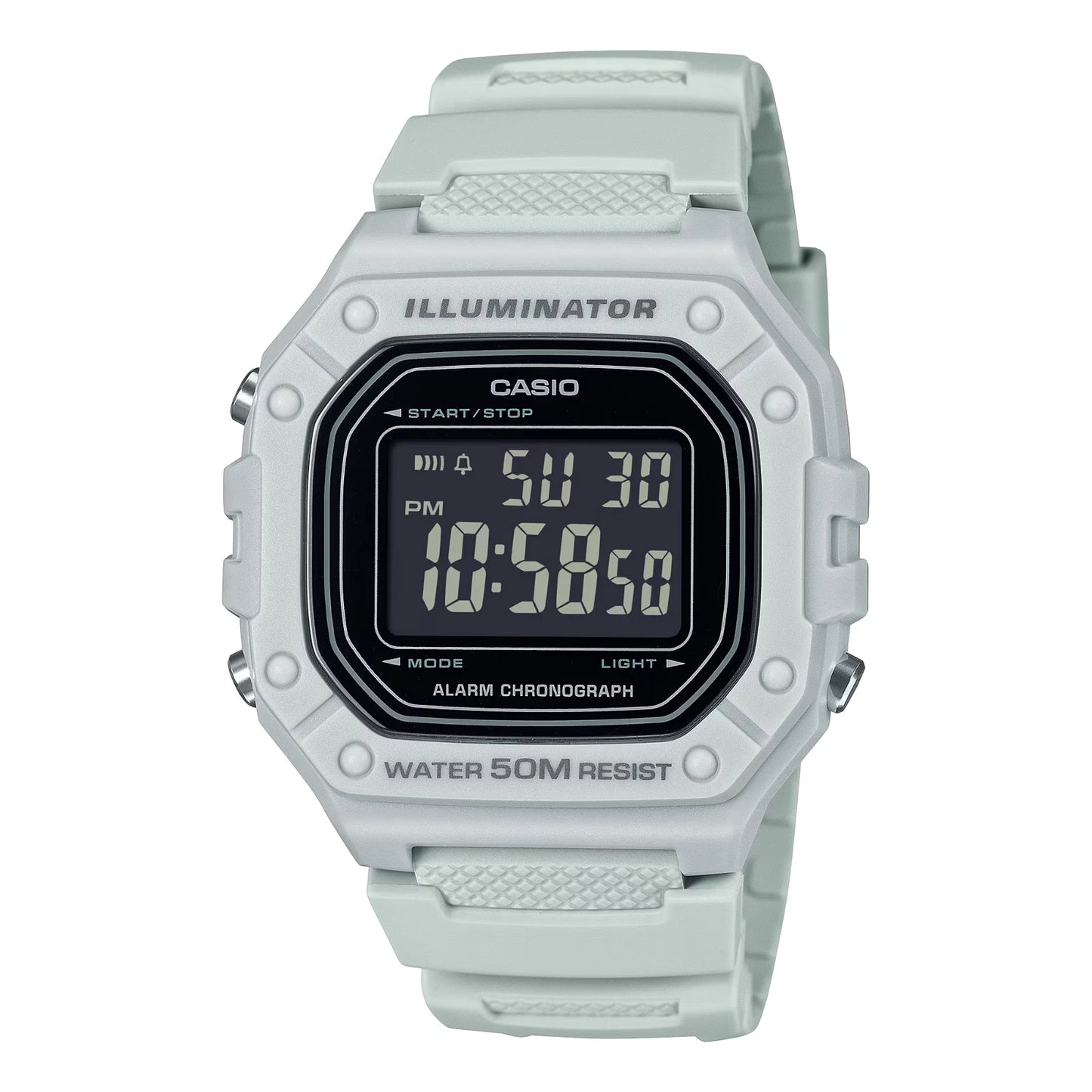 Casio W-218H-8B Men's Digital Sports Watch Grey Resin Strap