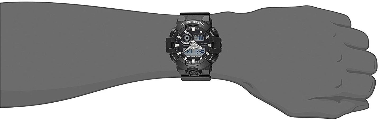 Casio G-SHOCK GA-700-1BDR Analog-Digital Black Watch | Super Illuminator | 200M Water Resistant