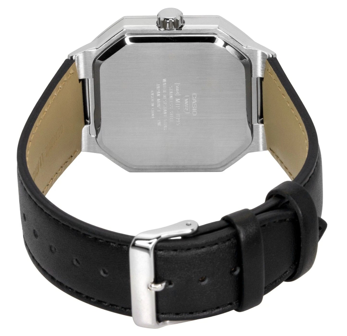 Casio MTP-B195L-1AV Men's Analog Watch – Black Dial Genuine Leather Strap