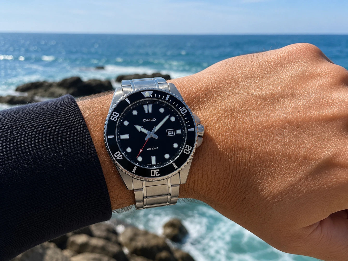 Casio MDV-107D-1A1V Duro Black Diver Watch