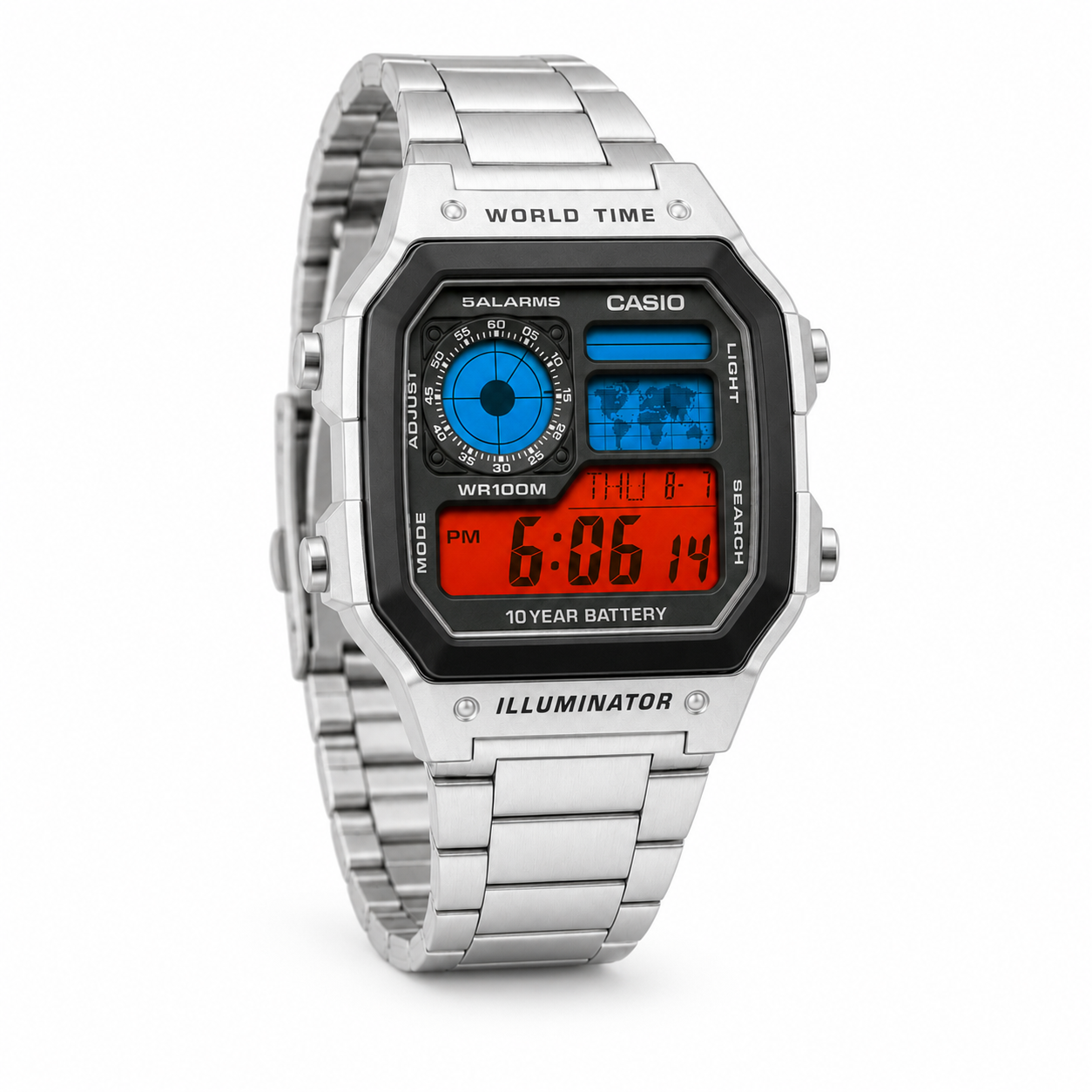 Casio Modified World Time Pepsi Theme Digital Watch