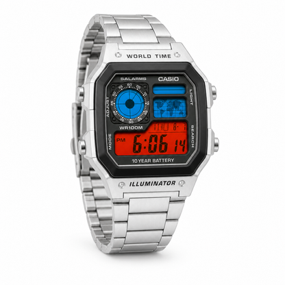 Casio Modified World Time Pepsi Theme Digital Watch