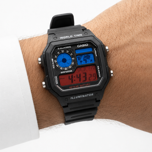 Casio AE-1200 Custom Red & Blue “Pepsi Theme” Watch