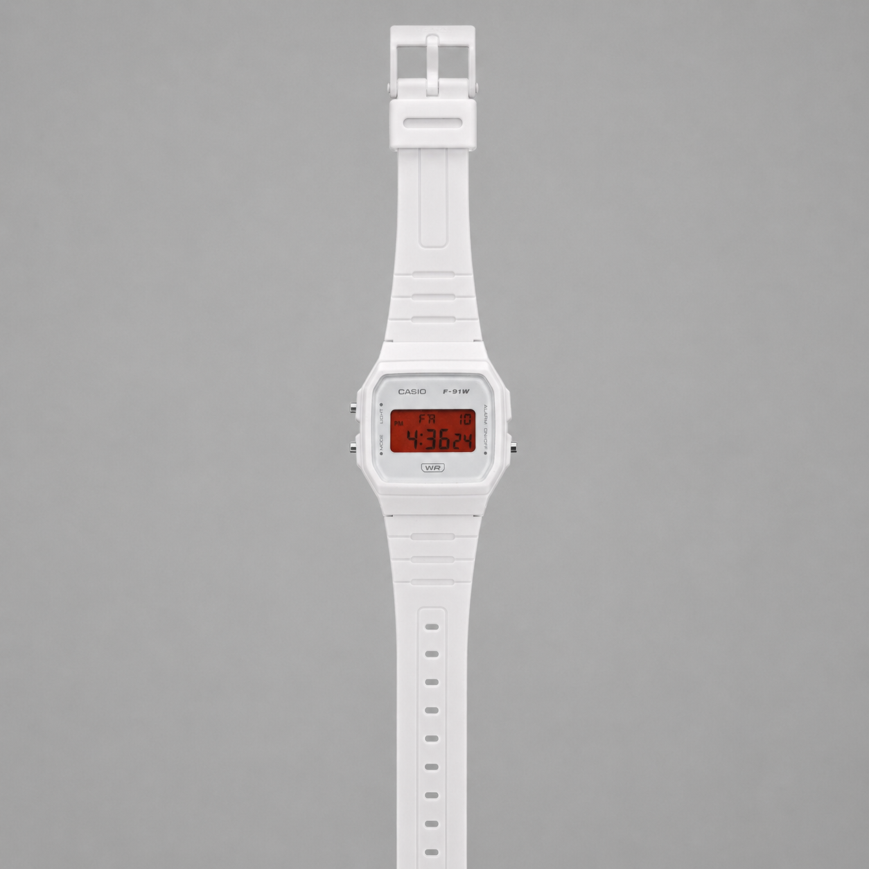 Casio F-91W White & Red Display Custom Mod Watch