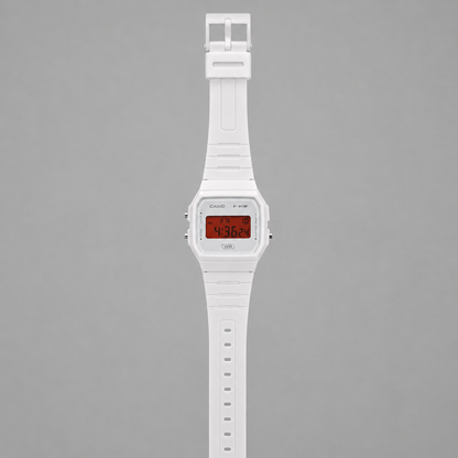 Casio F-91W White & Red Display Custom Mod Watch