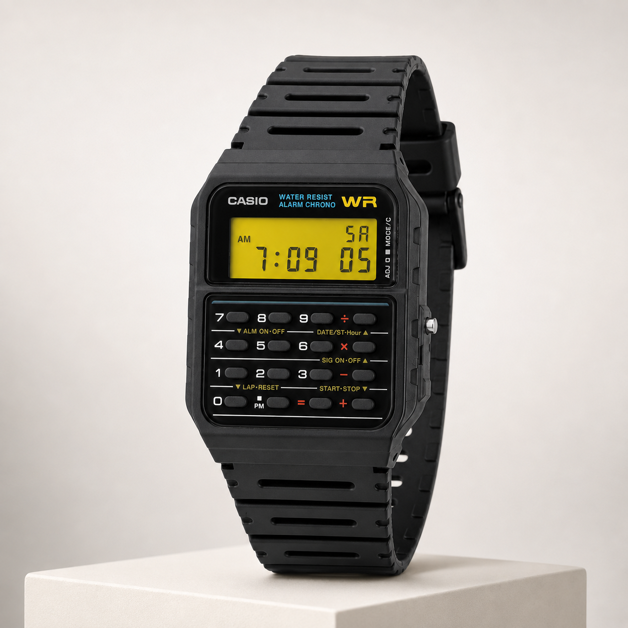 Casio CA-53W Calculator Watch – Custom Yellow Display