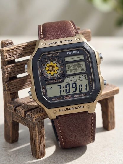 Casio AE-1200WHL Al Arfaj Custom Brown Leather