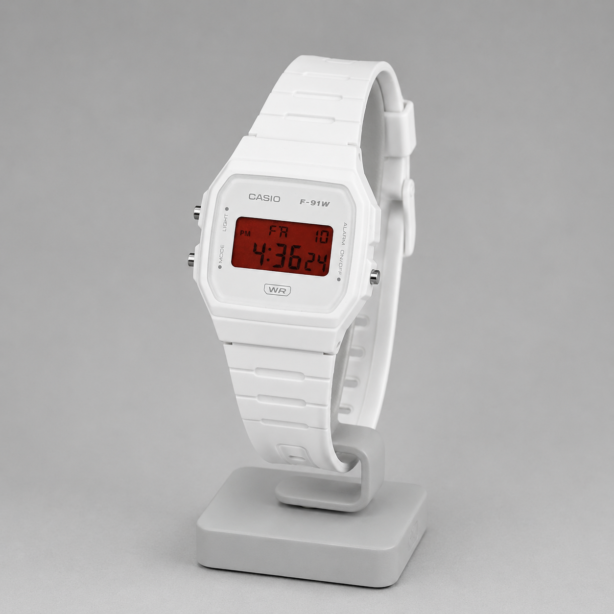 Casio F-91W White & Red Display Custom Mod Watch