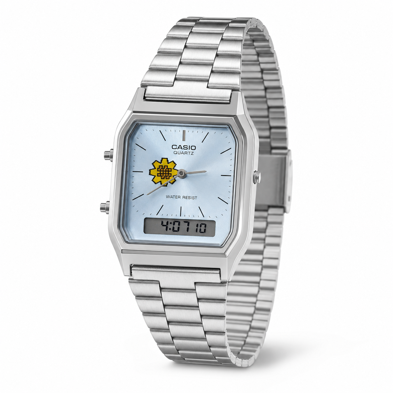 Casio Tiffany Blue Arfaj Flower Custom Watch
