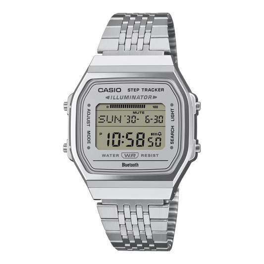 Casio Vintage ABL-100WE-7ADF Bluetooth Step Tracker Watch – Silver