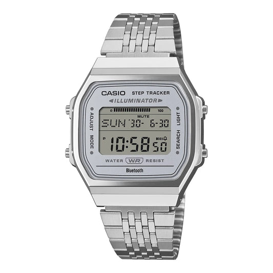 Casio Vintage ABL-100WE-7ADF Bluetooth Step Tracker Watch – Silver