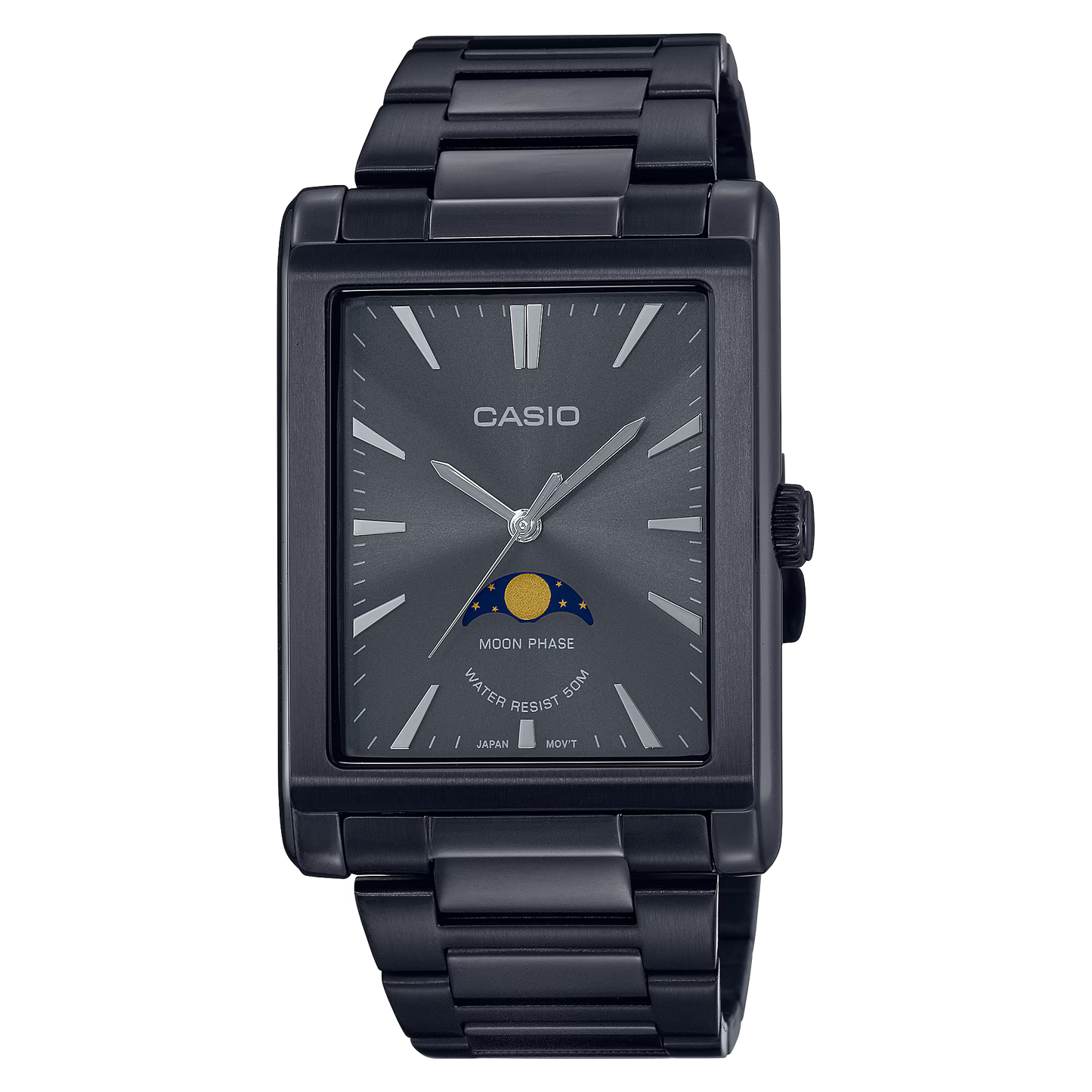 Casio MTP-M105B-1AV Black Moon Phase Watch