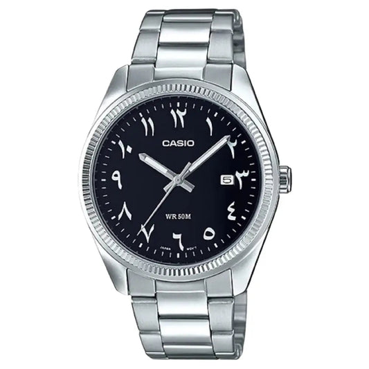 Casio Rare Classic MTP-1302D-1B3 Analog Black Arabic Dial Stainless Steel Men's Watch