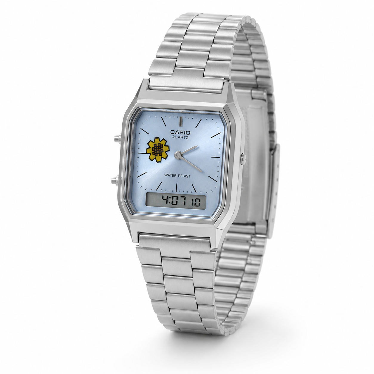 Casio Tiffany Blue Arfaj Flower Custom Watch