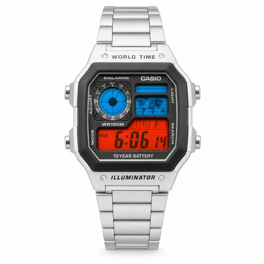 Casio Modified World Time Pepsi Theme Digital Watch