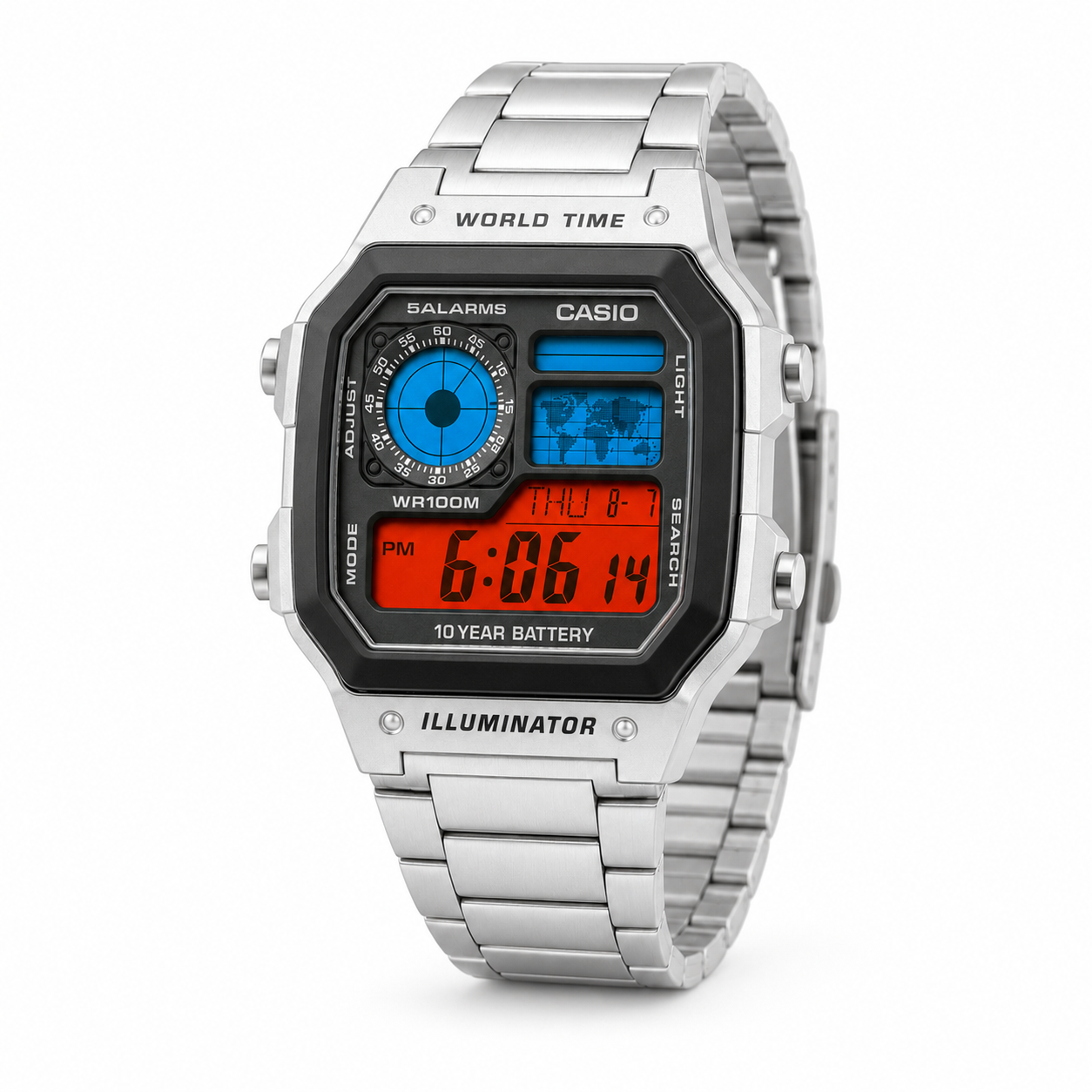 Casio Modified World Time Pepsi Theme Digital Watch