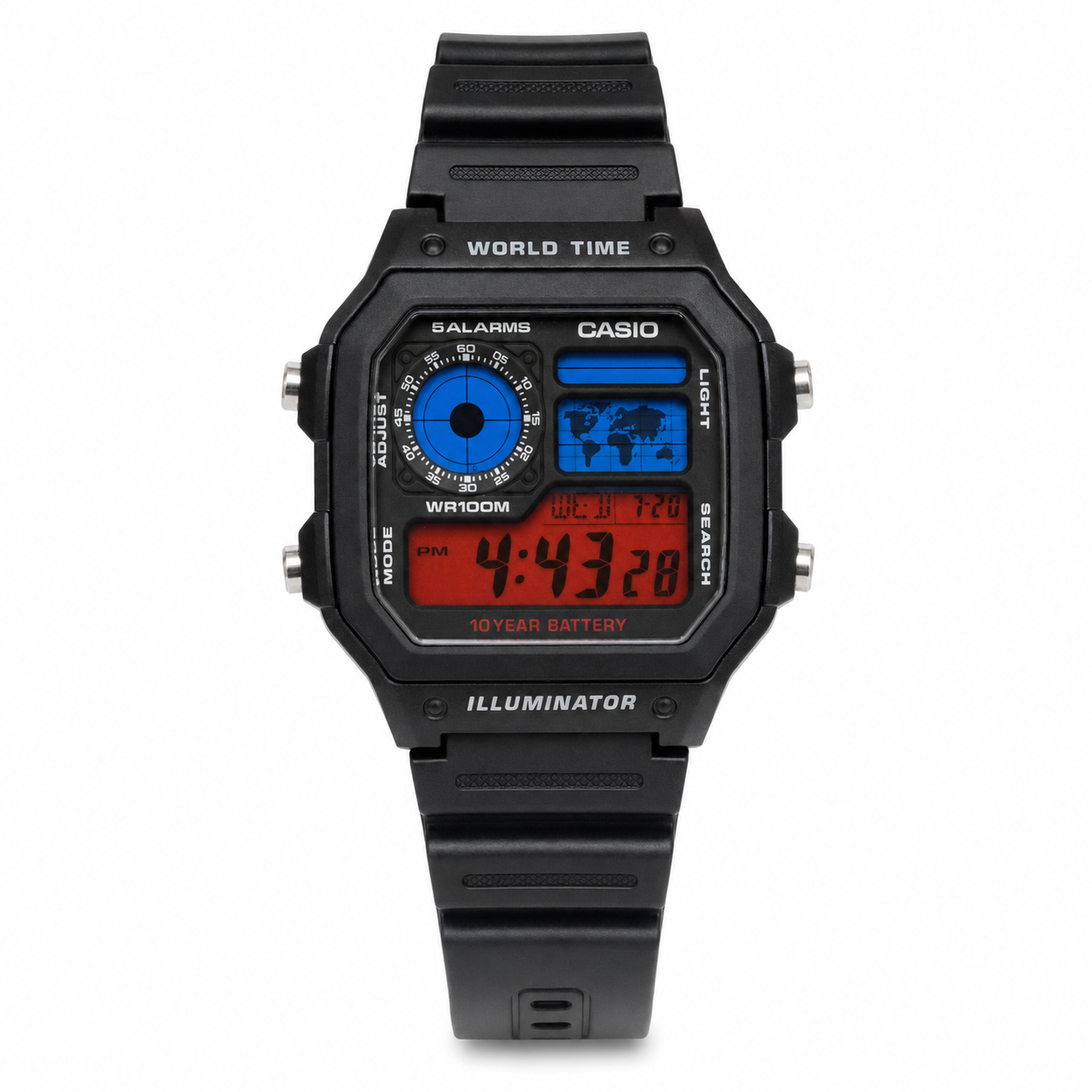 Casio AE-1200 Custom Red & Blue “Pepsi Theme” Watch