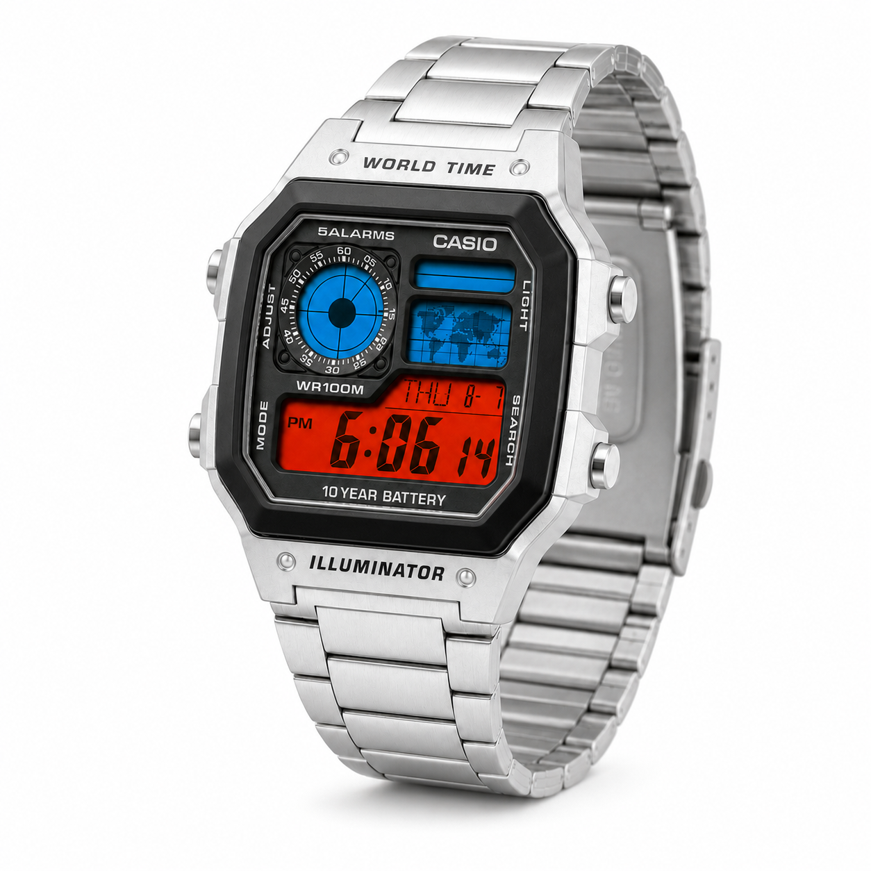 Casio Modified World Time Pepsi Theme Digital Watch