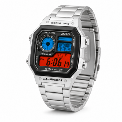Casio Modified World Time Pepsi Theme Digital Watch
