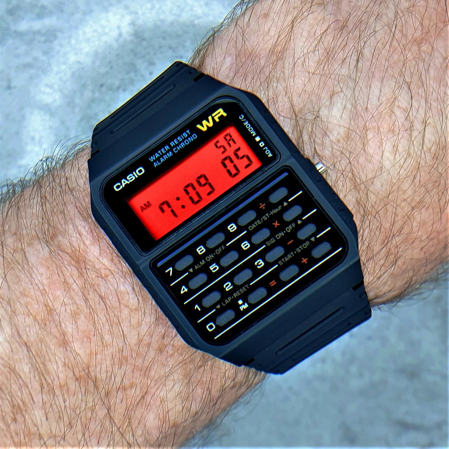 Casio CA-53W Calculator Watch – Custom Red Display