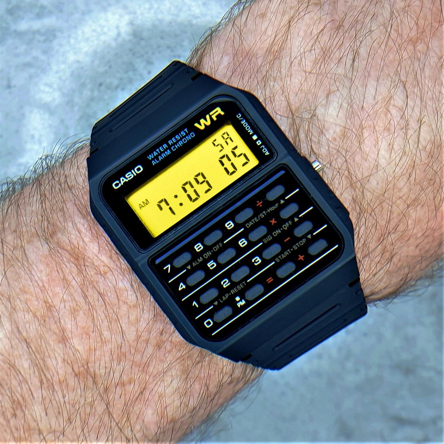 Casio CA-53W Calculator Watch – Custom Yellow Display
