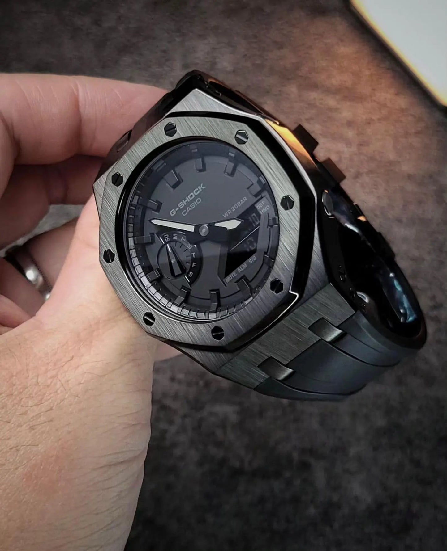 Casio G‑SHOCK GA‑2100 Gunmetal Stainless Steel Modified Watch