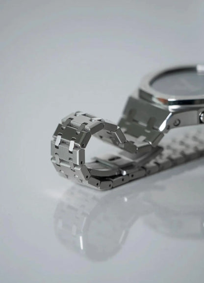Casio G‑SHOCK GA‑2100 Black & Silver Full Metal Modified Watch