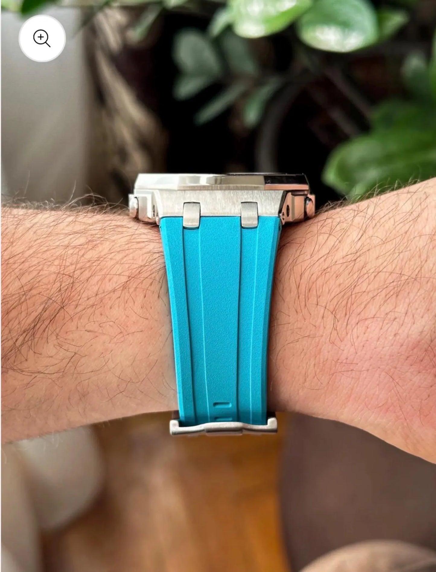 Casio G‑SHOCK GA‑2100 Black & Turquoise Silver Steel Modified Watch