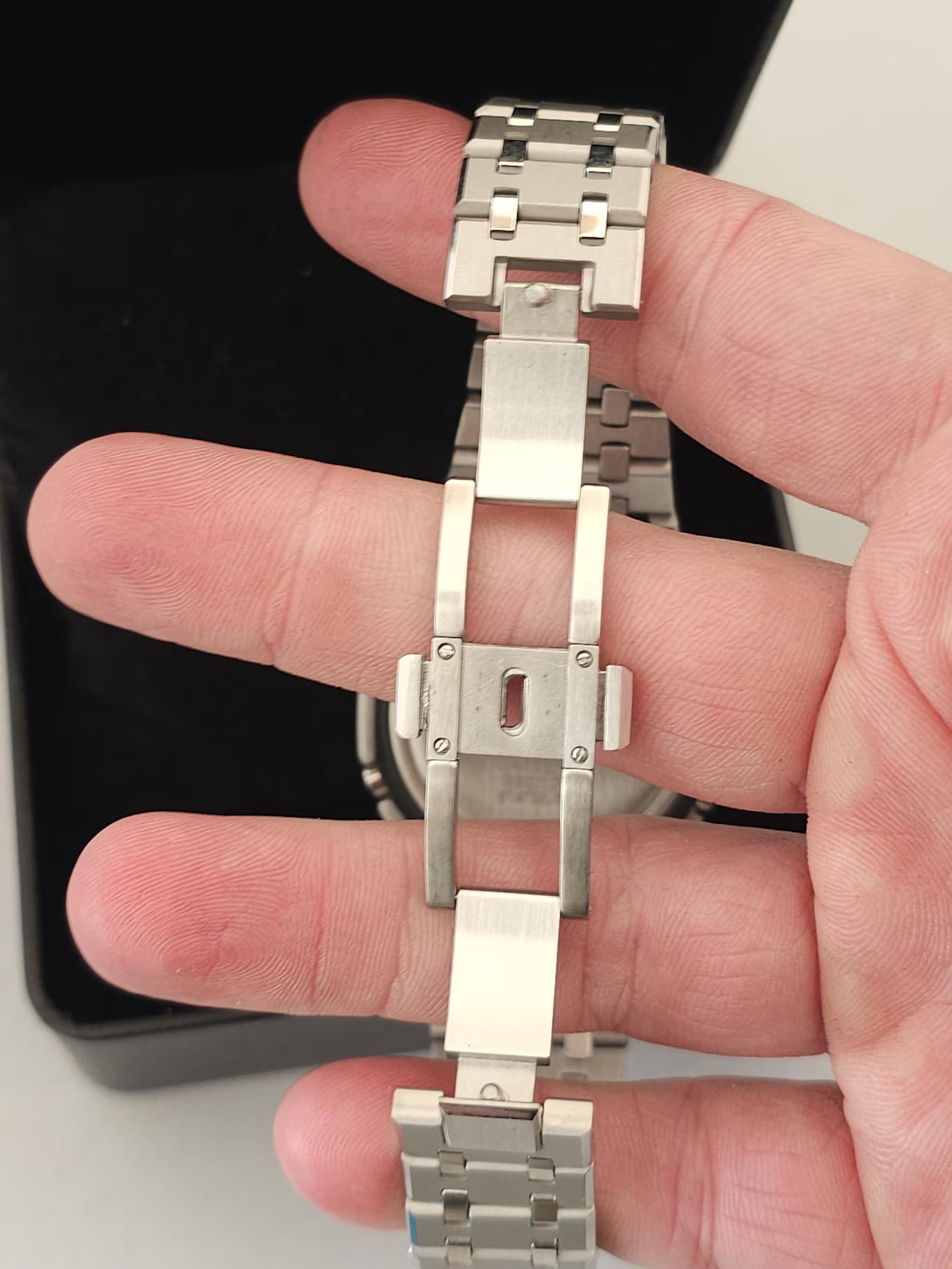 Casio G‑SHOCK GA‑2100 Black & Blue Silver Stainless Steel Modified Watch