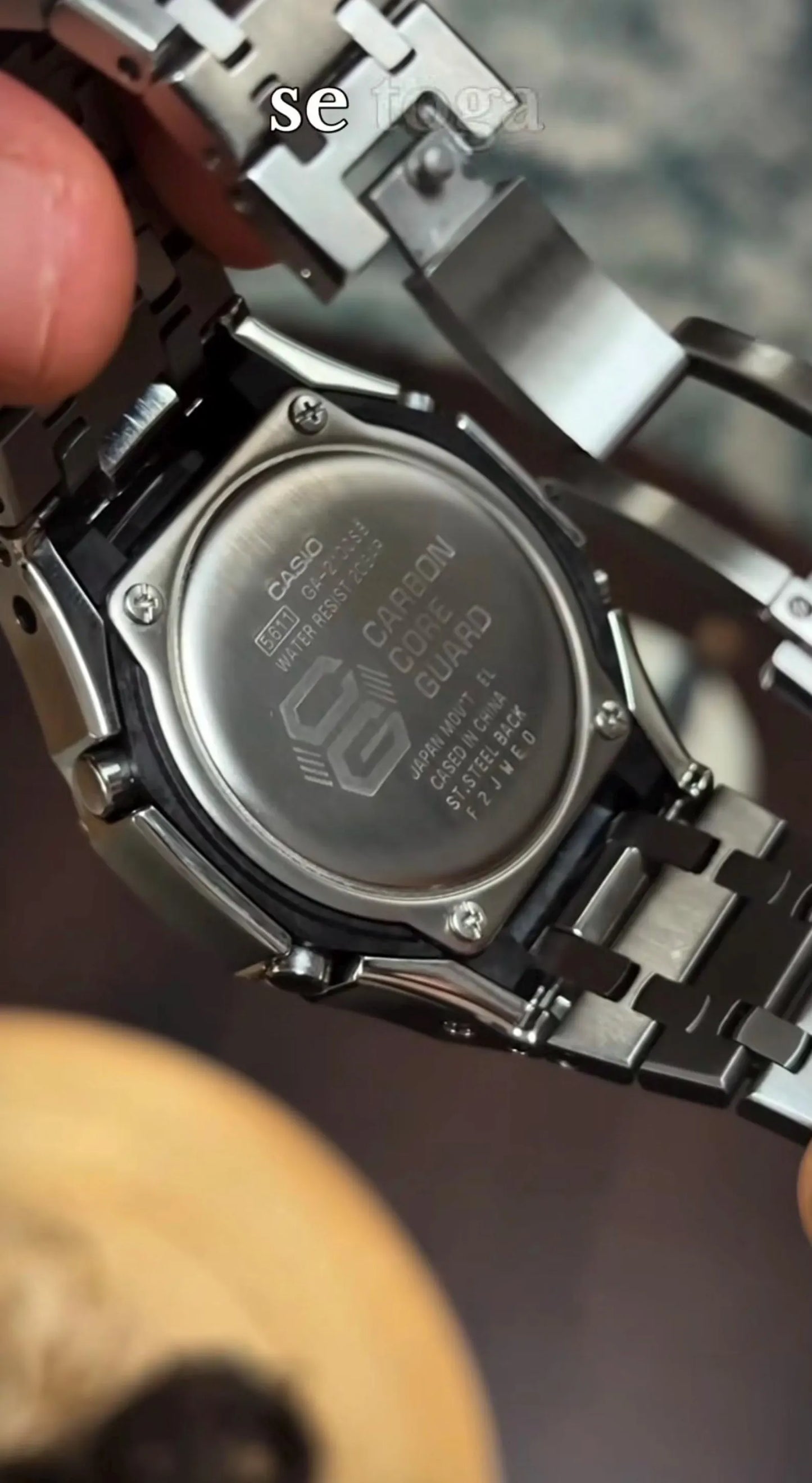 Casio G‑SHOCK GA‑2100 Silver Dial Full Stainless Steel Modified Watch