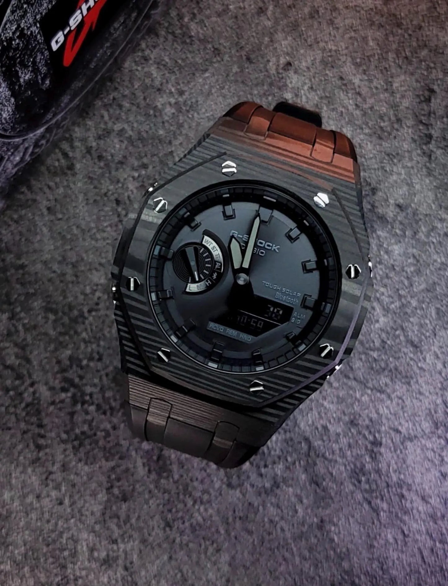 Casio G‑SHOCK GA‑B2100 Full Black Carbon-Style Modified Watch