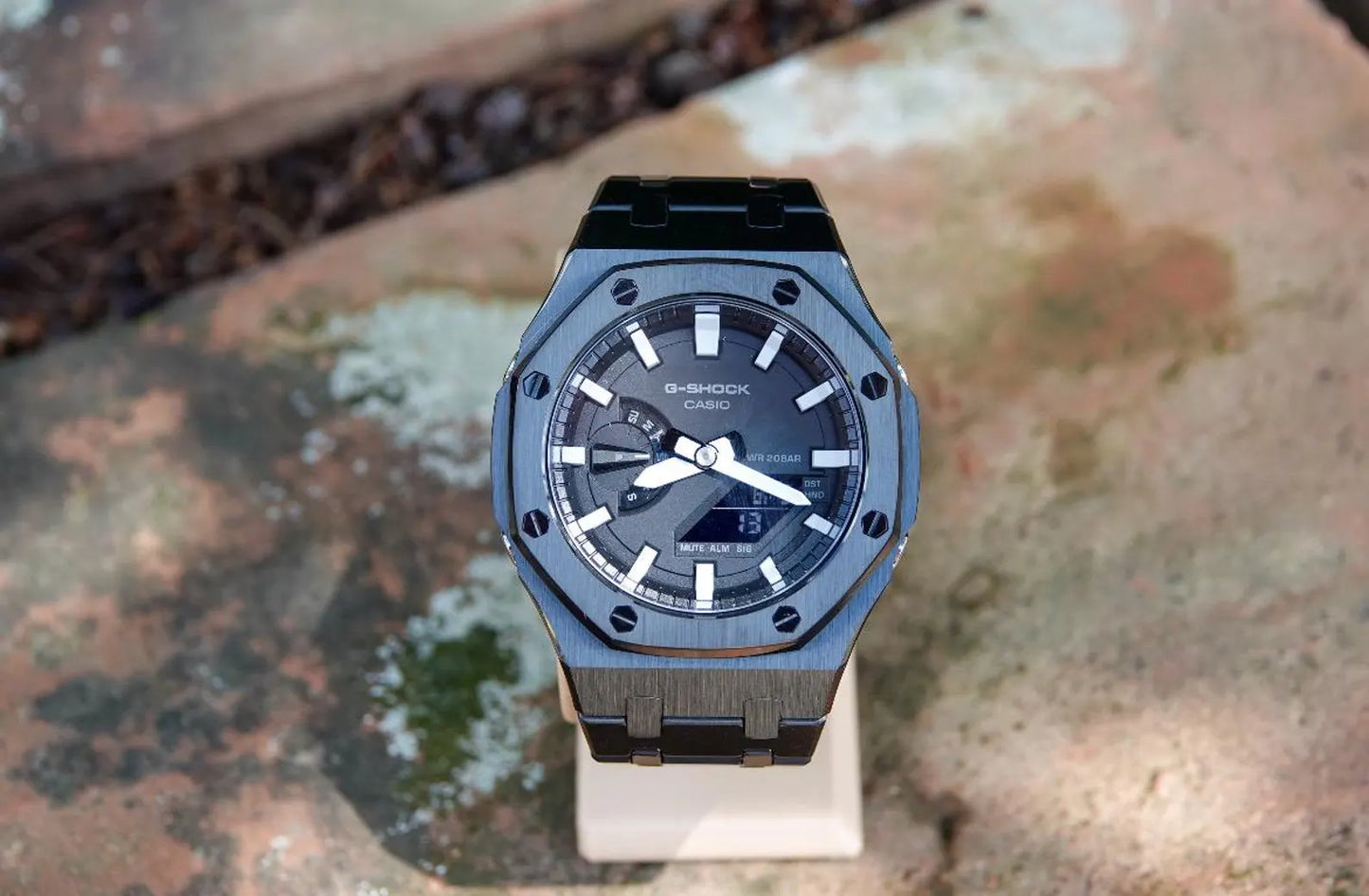 Casio G‑SHOCK GA‑2100 Gunmetal Blue Full-Metal Modified Watch