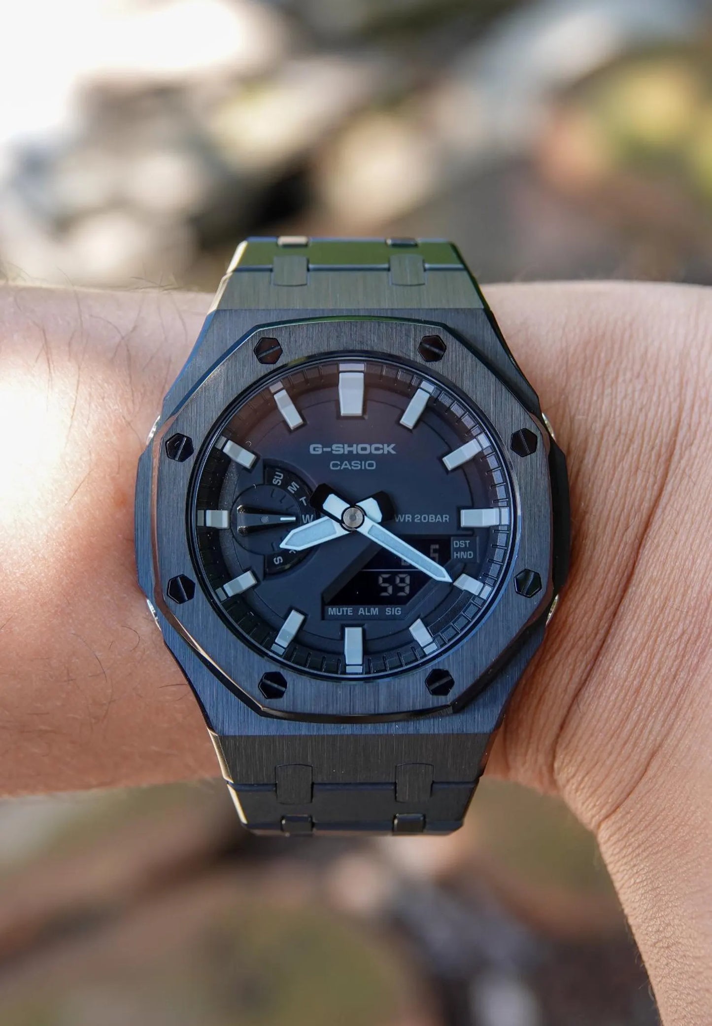 Casio G‑SHOCK GA‑2100 Gunmetal Blue Full-Metal Modified Watch