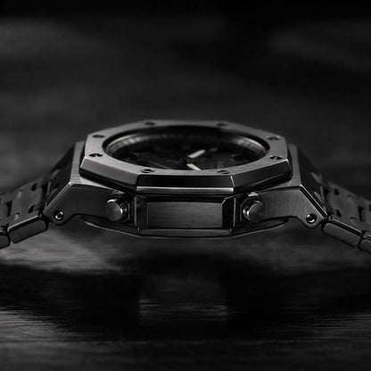 Casio G‑SHOCK GA‑2100 Full Black Stainless Steel Modified Watch