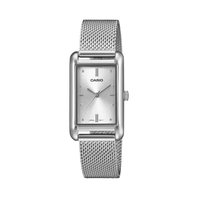 Casio LTP-B171M-7ADF | White Dial Mesh Watch