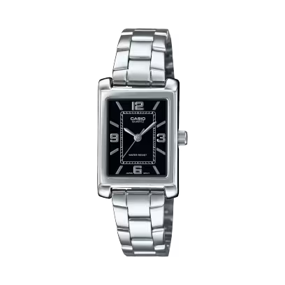 Casio LTP-1234DD-1ADF Women’s Watch – Black Dial, Silver Bracelet