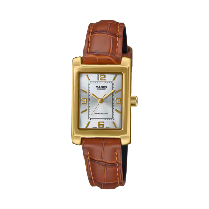Casio LTP-1234GLL-7ADF Women’s Watch – Gold Case, Brown Leather Strap
